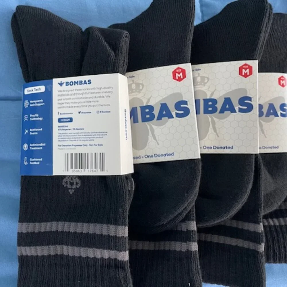 MEDIUM Bombas Socks x 10 pairs BUNDLE Half Calf Black NEW Womens ATHLETIC GOTH - Picture 3 of 10